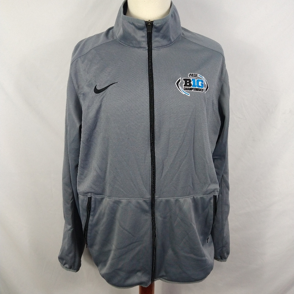Mens Nike DRI Fit Jacket Size Large Gray Zip Up 2018 Big Championship